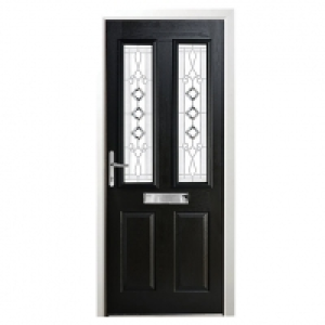 Wickes Malton Composite Door Black 2 Panel 2100 x 880mm Righ &pound;769.00