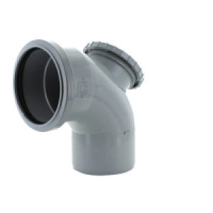 Wickes 110mm Grey Soil Pipe 90 Deg Access Bend £21.99