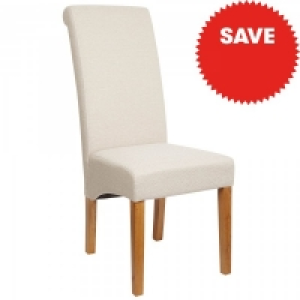 London Linen Dining Chairs Cream Set of 2 £59.99