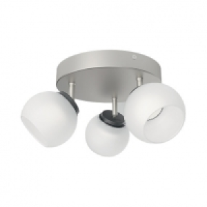 Philips Balla LED 3 Plate Spotlight Matt Chrome & Frosted Gl