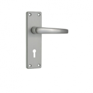Wickes Contract Lock Handles Pair Satin Aluminium