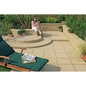Marshalls Saxon Textured Buff 600 x 300 x 35mm Paving Slab