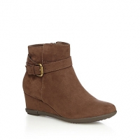 Debenhams Good For The Sole Tan mid heel wide fit ankle boots