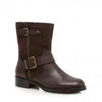Debenhams Mantaray Dark brown suede ankle boots