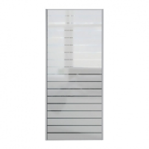 Wickes Sliding Wardrobe Door Louvre Print Silver Framed Mirr
