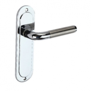 Wickes Vittore Latch Handles Pair Polished Chrome & Matt Fin