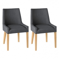 Debenhams Debenhams Pair of steel grey Ella upholstered tub dining chairs with
