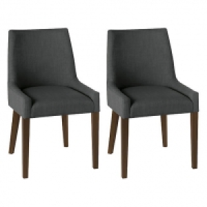 Pair of charcoal grey Ella upholstered tub dining chairs w £222.00