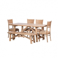 Debenhams Debenhams Reclaimed wood Toscana fixed-top dining table with 4 chair