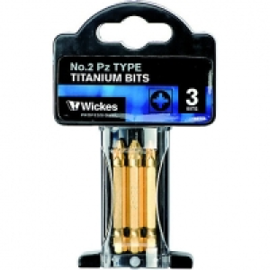 Wickes Titanium Screwdriver Bit Pozi NO2 50mm Pack 3 £4.49