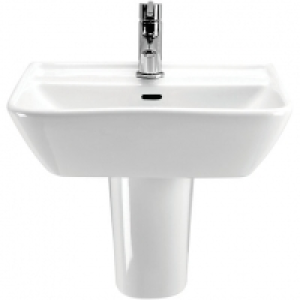 Wickes Renata Square Basin with Semi Pedestal 550mm