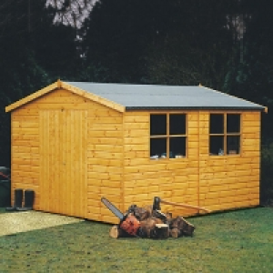 Shire Bison Shiplap Double Door Timber Workshop - 10 x 12 ft