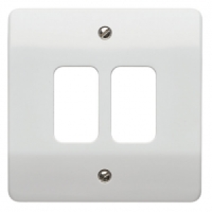 MK Grid 2 Gang Moulded Front Plate