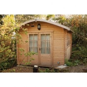 Shire Kilburn Curved Roof Double Door Log Cabin - 12 x 12 ft