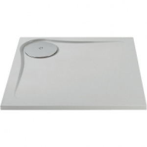 Wickes 25mm ABS Ultra Low Profile Square Shower Tray White 9
