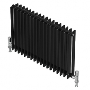 QRL Adagio Horizontal Designer Radiator - Black Quartz 400 x