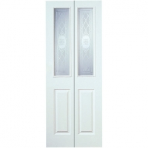 Wickes Stirling Internal Bi-fold Door White Grained Glazed M &pound;105.00