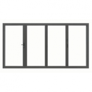 Jci Aluminium Folding Door Set Grey Left Opening 2090 x 3990