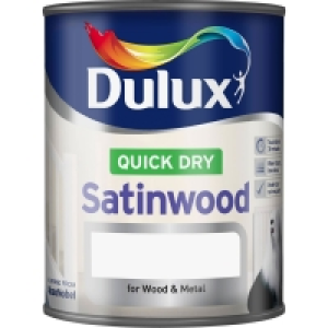 Dulux Quick Dry Satinwood Paint Pure Brilliant White 750ml £10.00