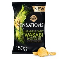 Tesco  Sensations Wasabi And Ginger Crisps 150G