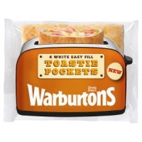 Iceland  Warburtons 4 White Easy Fill Toastie Pockets
