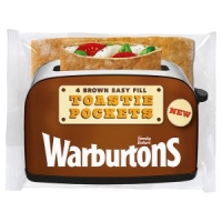 Iceland  Warburtons 4 Brown Easy Fill Toastie Pockets
