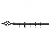 Wickes  16/19mm Extendable Cage Curtain Pole 180-320cm Black