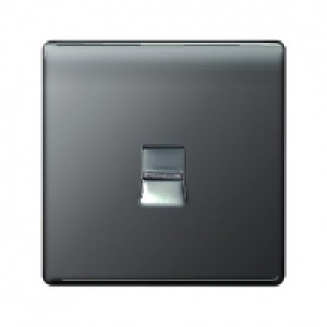 Wickes Telephone Socket Master 1 Gang Black Nickel Screwless