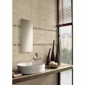 Wickes Sofia Beige Travertine Natural Stone Mosaic Border Ti
