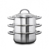 Debenhams Home Collection Set of three stainless steel 20cm steamers with lid