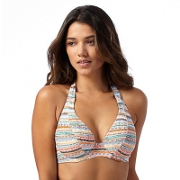 Debenhams Gorgeous Dd+ Multi-coloured printed halter neck bikini top