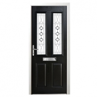 Wickes  Wickes Malton Composite Door Black 2 Panel 2100 x 920mm Righ