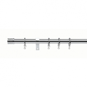 Wickes  28mm Metal Stud Curtain Pole Chrome 2.4m