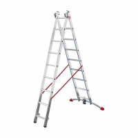 Wickes  Hailo Profi-lot 2 x 9 Combination Ladder with Unique Level B