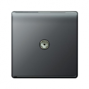 Wickes Coaxial Socket 1 Gang Black Screwless Flat Plate £17.99