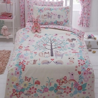 Debenhams Bluezoo Kids ivory Little Owl And Friends duvet cover and pillow 