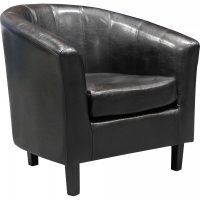 JTF  London Faux Leather Tub Chair Black