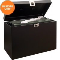JTF  A4 Metal Home Filing Box with Files Black