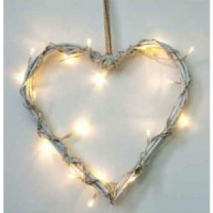 WICKER HEART WITH LED LIGHTS &pound;3.99
