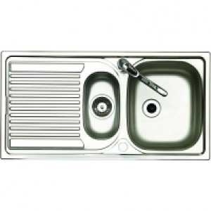 Wickes 1 1/2 Bowl Reversible Kitchen Sink with Tap Stainless &pound;169.00