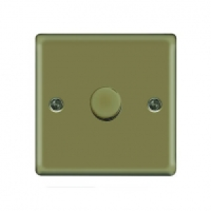 Wickes Dimmer Switch 1 Gang 2 Way 400W Pearl Nickel Raised P
