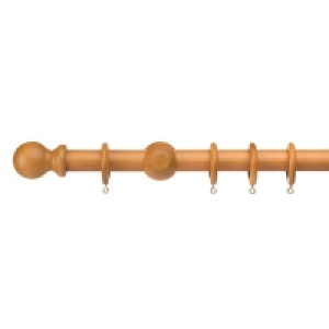 28mm Wood Curtain Pole Kit Antique Pine 3m