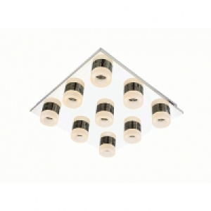 Spa Rhea 9 Light Bathroom LED Flush Ceiling Light Chrome