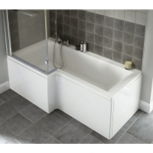 Wickes Asuni Square Shower Bath End Panel White 860mm
