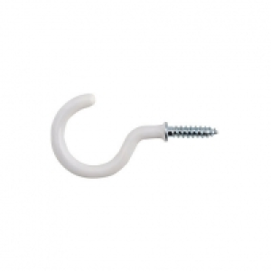 Wickes Round Cup Hook White 25 Pack