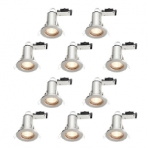 Wickes LED Fire Rated Downlights Brushed Chrome Finish 10 Pa &pound;99.99