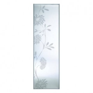 Wickes Sliding Wardrobe Door Floral Print Silver Framed Mirr