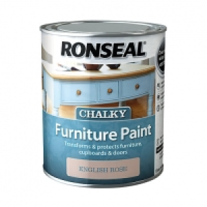 Ronseal Chalky Furniture Paint English Rose 750ml &pound;14.99