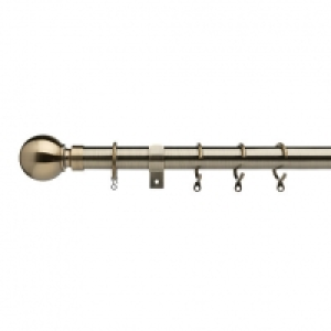 28mm Metal Ball Curtain Pole Antique Brass 1.8m