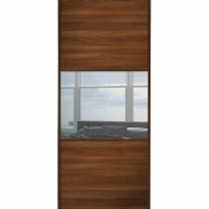 Wickes Sliding Wardrobe Door Wideline Walnut Panel & Mirror